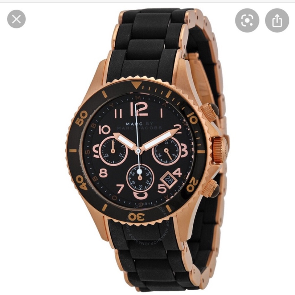 Marc by Marc Jacobs Black and Rose Gold Sport Chronograph Watch
